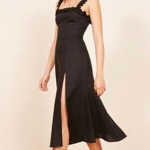 Reformation Lavender Linen Dress in Black Size 12
